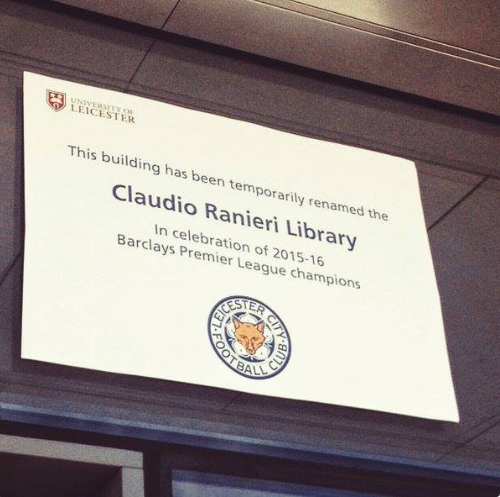 莱斯特大学将图书馆命名为拉涅利图书馆