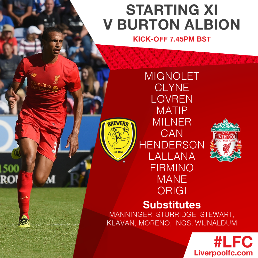 联赛杯-伯顿vs利物浦首发阵容-直播吧zhibo8.c