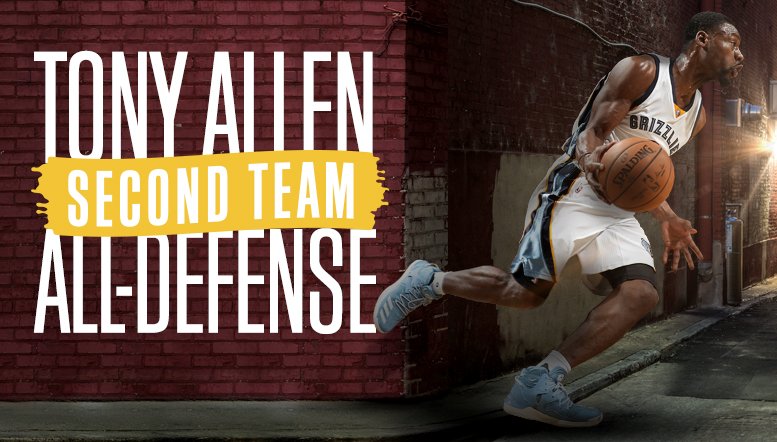 灰熊官推:祝贺托尼-阿伦入选最佳防守阵容二队