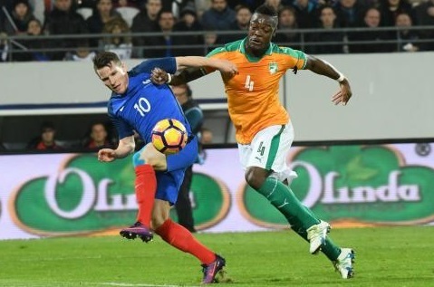 友谊赛-特劳雷中柱拉比奥特伤退 法国主场0-0科特迪瓦