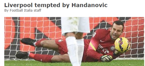 意媒：利物浦考虑引进国米门将汉达诺维奇