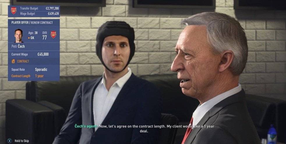 闻过则改,FIFA19给切赫去掉头盔加上领带