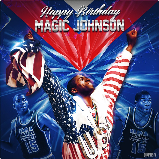 湖人传奇球星-魔术师约翰逊生日快乐!