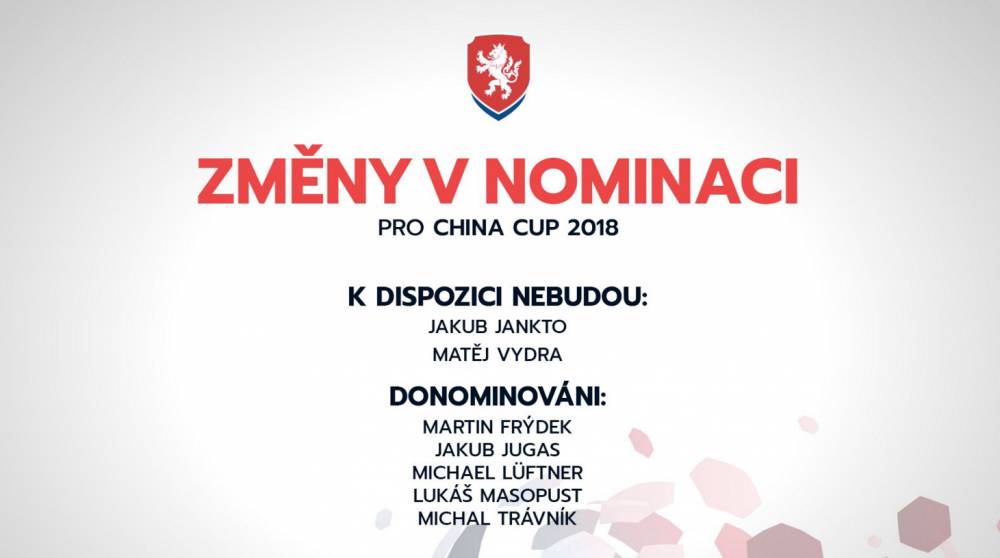 捷克更新中国杯大名单:扬克托、维德拉退出,五