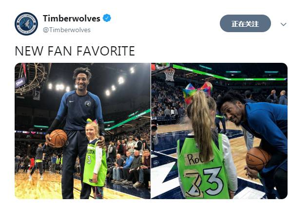 森林狼官推晒小球迷将巴特勒球衣改为考文顿: