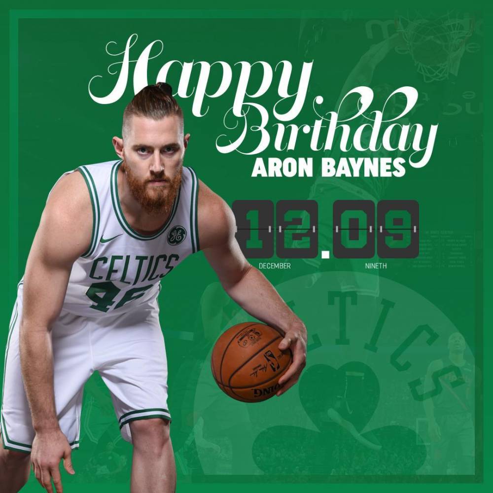 祝福!凯尔特人中锋阿隆-贝恩斯32岁生日快乐