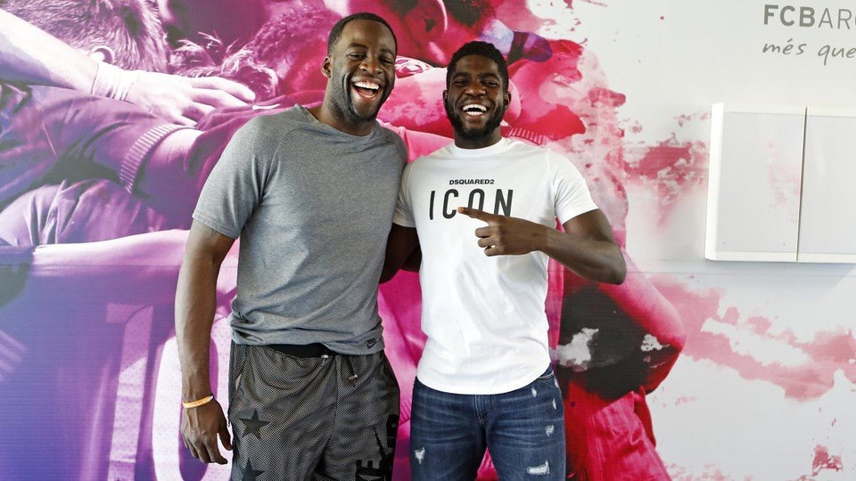 勇士球星追梦-格林造访巴萨训练基地-直播吧z