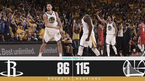 勇士VS火箭G6述评:一切仿佛重回2016年西决G6