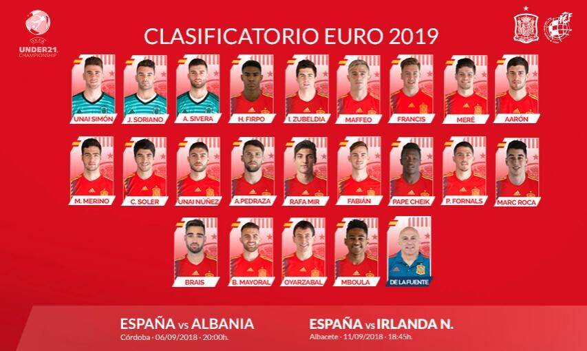 官方:西班牙U21大名单,马约拉尔等入选